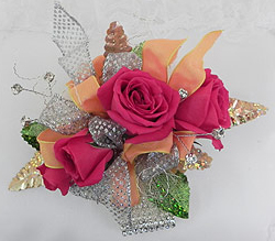 Hot pink sweetheart rose corsage