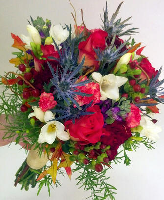 Fall Bridal freesia thistle