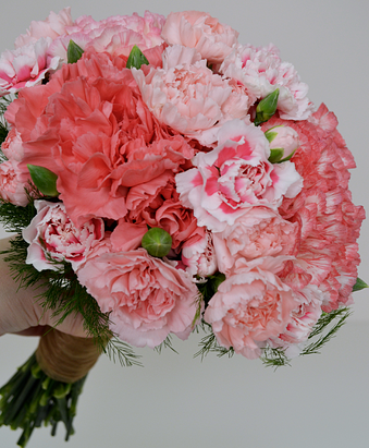 Carnation faux Peony bridal bouquet
