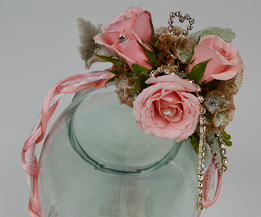 pink floral headband