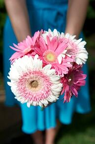 pink gerbera bridesmaid bouquet