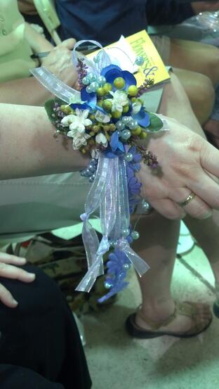 Blue Prom corsage