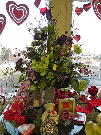 Valentines Day Display with Garden Vase
