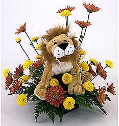Lion with flowers 