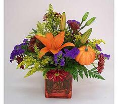 Fall Flowers with Purple accent