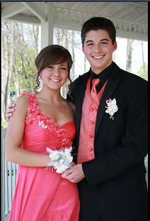 Prom Couple with Prom Flowers