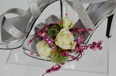 Prom flower shoe heel