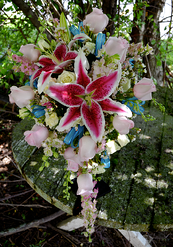 Cascade bridal bouquet stargazer