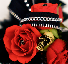 Blood Red Skull Prom Flower