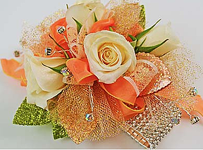 Creamy Peachy Chunky Prom Flower Corsage