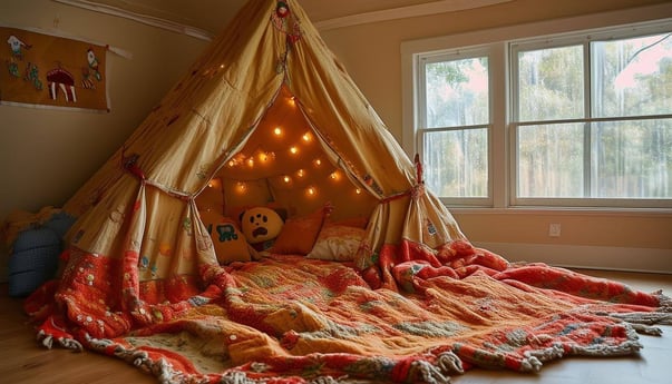 blanket fort for kids, fun and whimsical